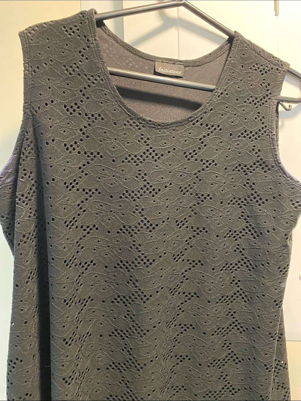 Black Eyelet Sleeveless Tank